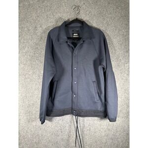 Publish Jacket Mens Large Navy Blue Snap Button Up Drawstring Lightweight Street